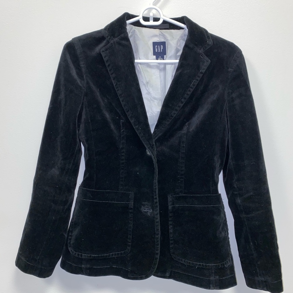 Vintage black velvet blazer